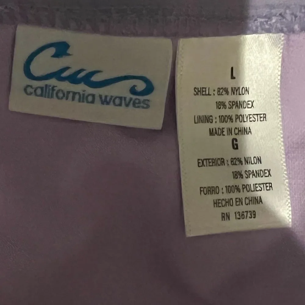 California Waves Juniors Tie-Dyed High-Waist Swim Bottoms Purple Medium NWT